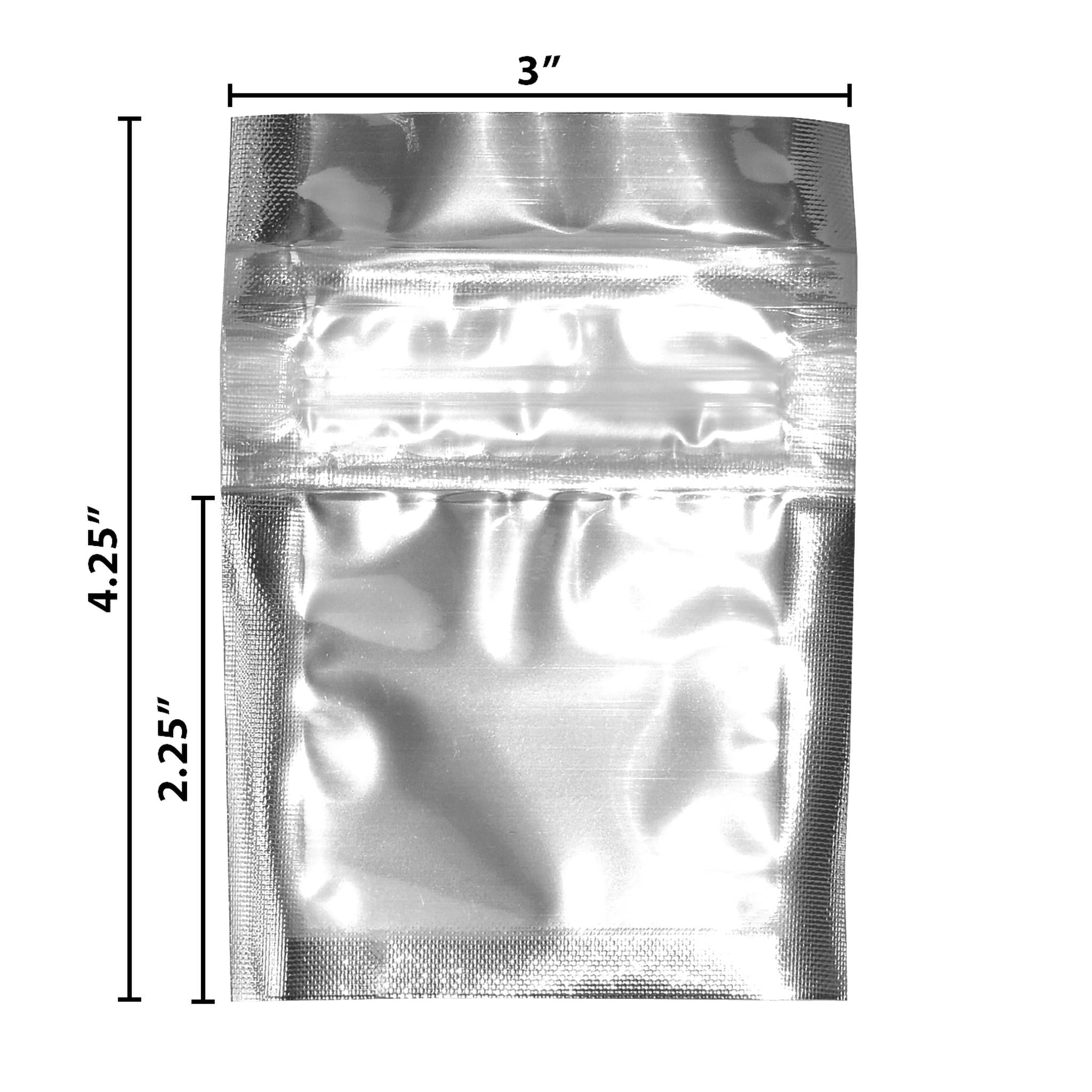 3"x4.25" Mylar Bags Glossy Black/Clear Barrier Zip Resealable-Mylar Bags-Vape Pens Wholesale