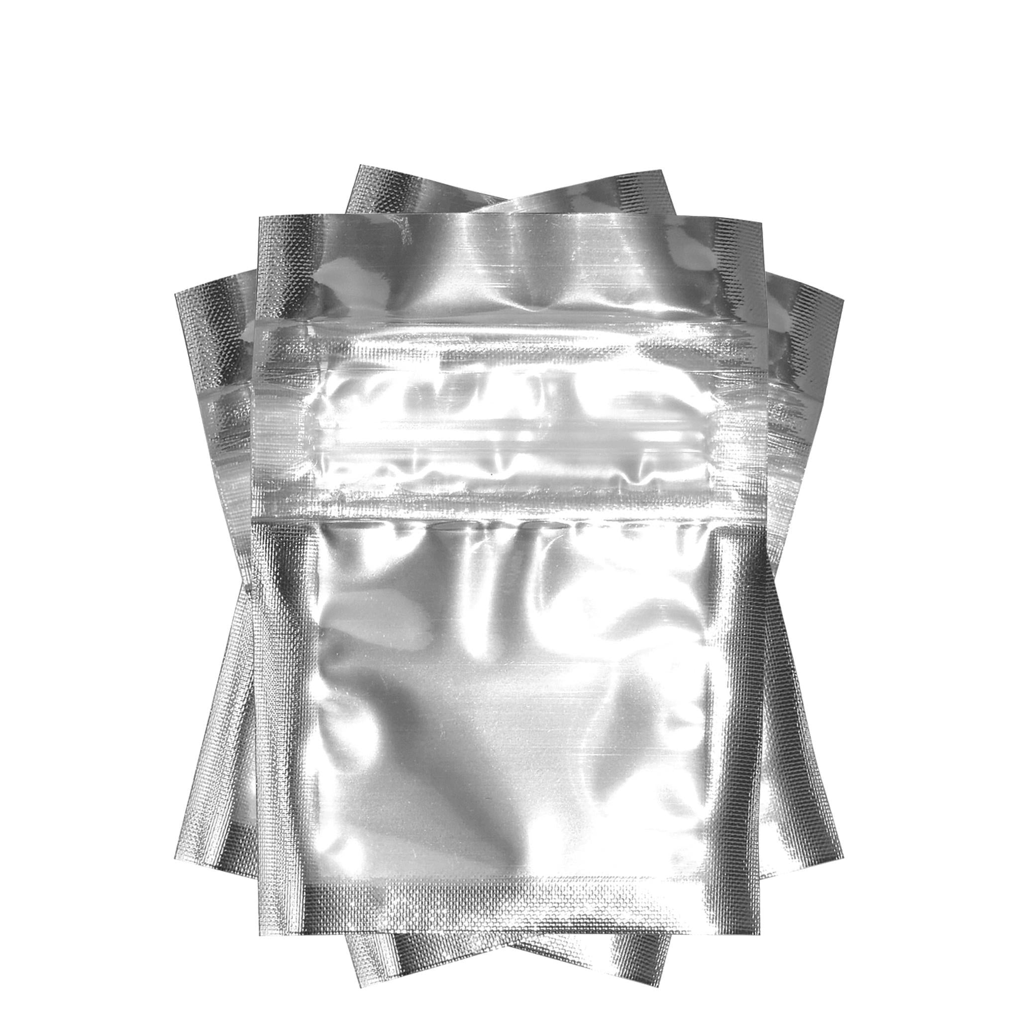 3x4.25 Mylar Bags Glossy Black/Clear Barrier Zip Resealable