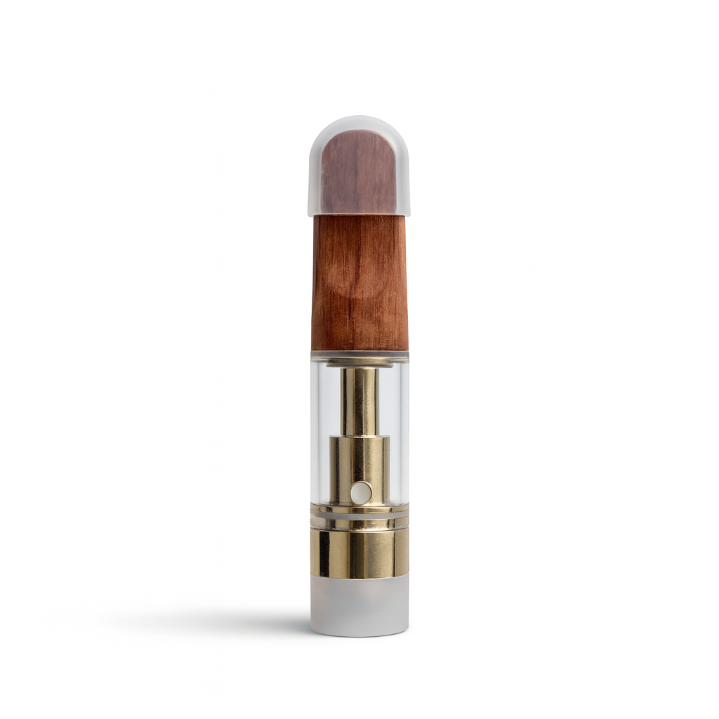 0.5mL 510 Screw Top Wood Tip Gold Vape Cartridge