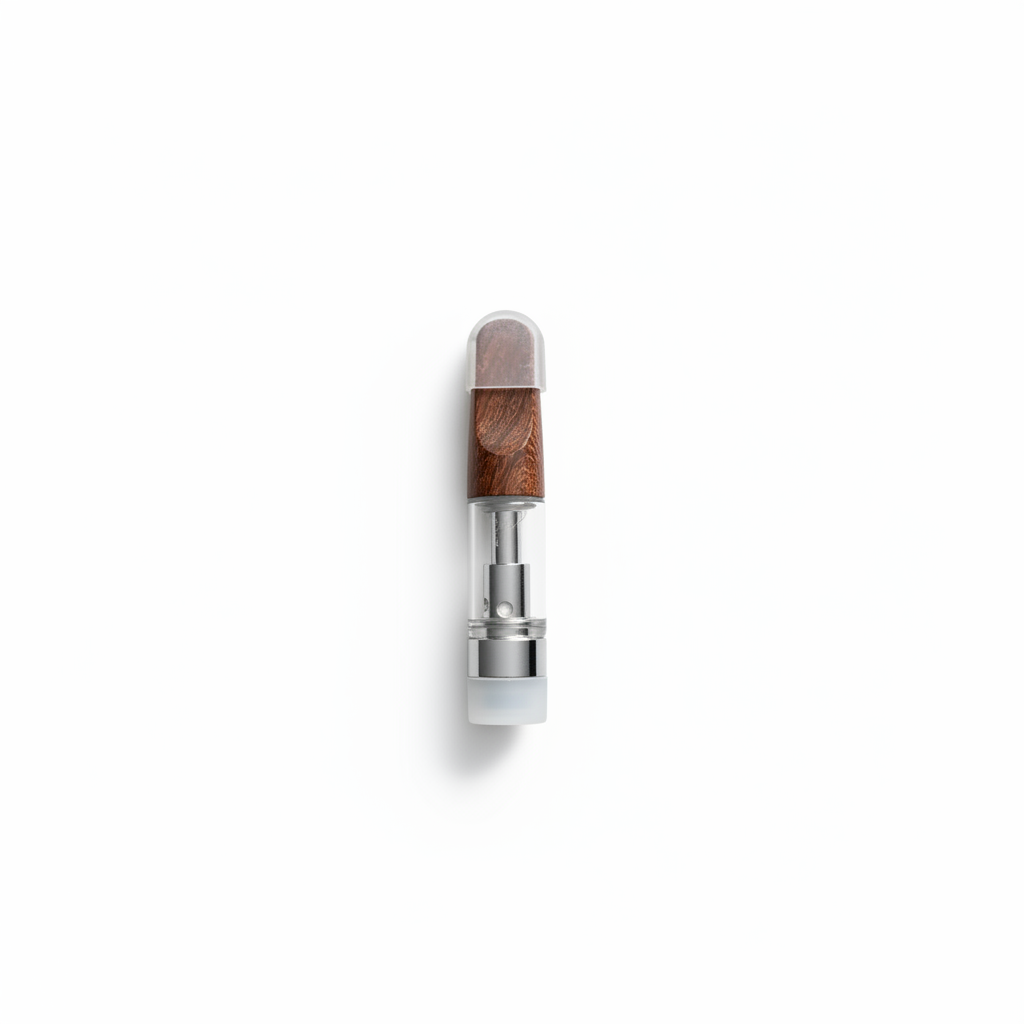 0.5mL 510 Screw Top Wood Tip Silver Vape Cartridge